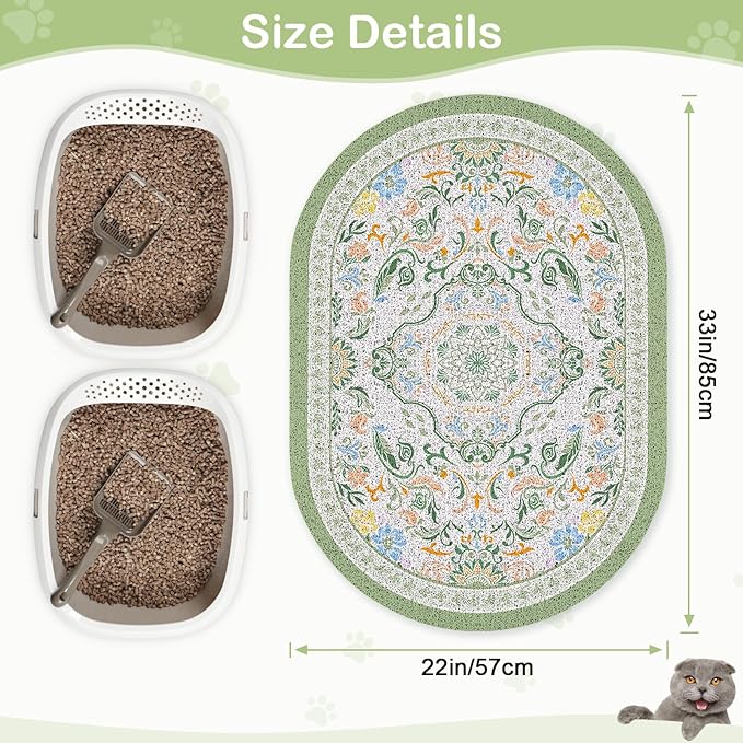 Bienbee Cat Litter Mat, Urine and Water Proof, Bean-Green L - Image 6