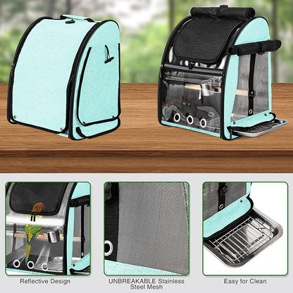 SUERTREE Bird Carrier Bag with Indestructible Stainless Steel Mesh, Bird Travel - Image 4