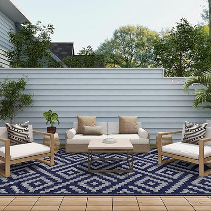 GENIMO Outdoor Rug for Patio Clearance, Reversible Plastic Straw Rugs for RV - Image 3