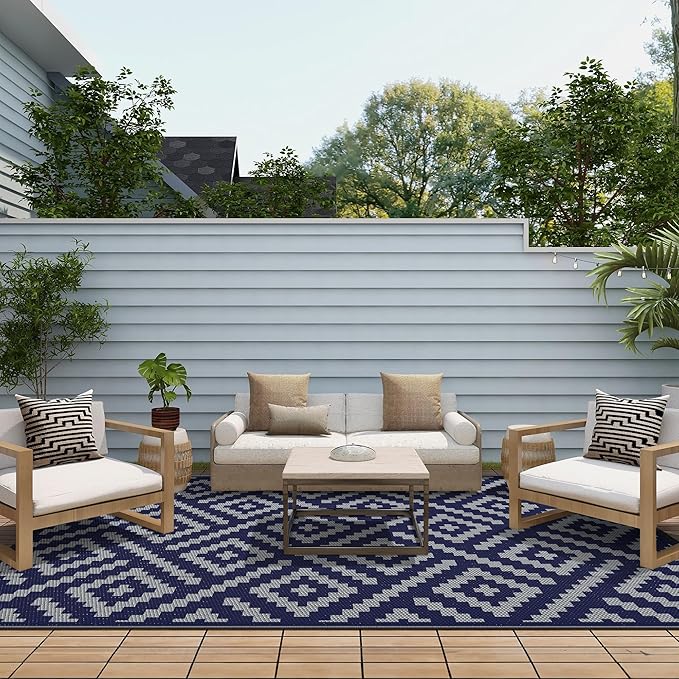 GENIMO Outdoor Rug for Patio Clearance, Reversible Plastic Straw Rugs for RV - Image 3