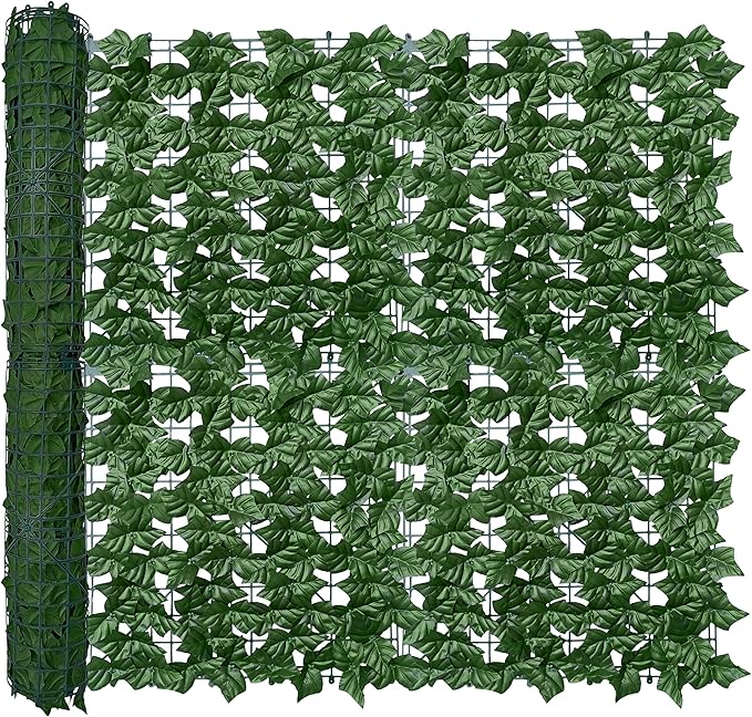 Artificial Ivy Privacy Fence Wall Screen, 40X160 in UV-Anti Faux Greenery by ODTORYHOME