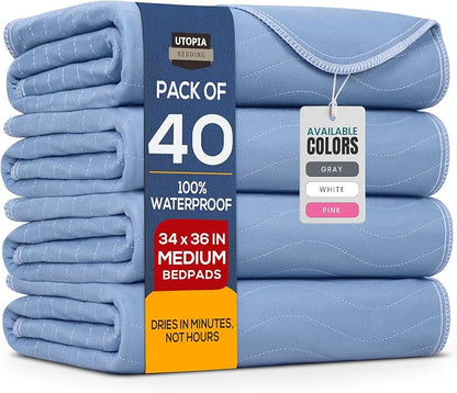 Utopia Bedding Waterproof Incontinence Bed Pads 34 x 36 Inches, Washable and by UTOPIABEDDING