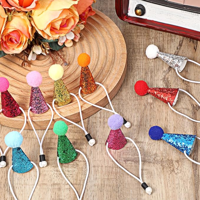 10PCS Small Party Hats for Stuffed Animals, Mini Birthday Hats for Stuffed - Image 7
