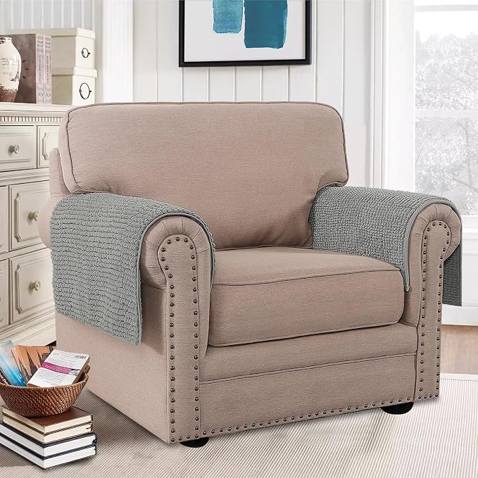 H.VERSAILTEX Plush Chenille Couch Armrest Cover 2 Packs Thick and Soft Sofa - Image 2