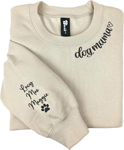 NAZENTI Custom Dog Mom Embroidered Sweatshirt by Nazenti