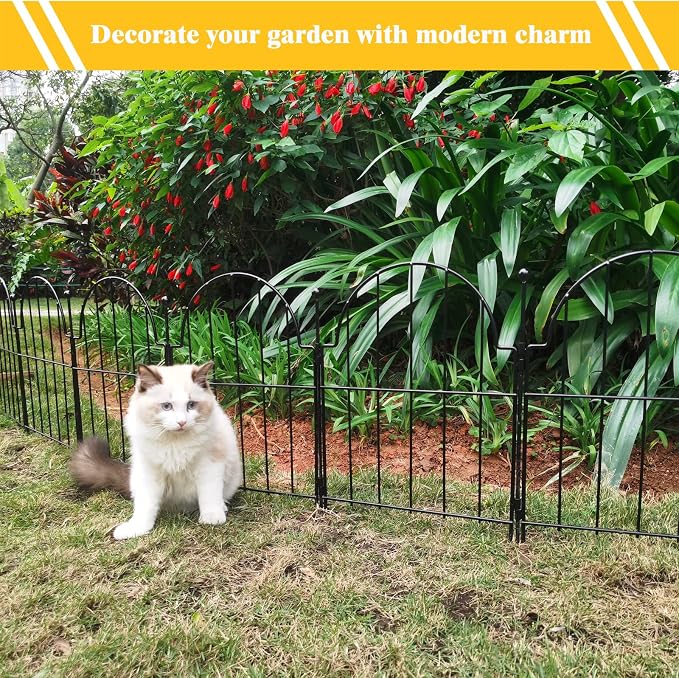 Garden Fence, 17in x 27.5 ft Arched Rustproof Metal No Dig Fence Garden Fence - Image 6