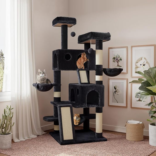 SHA CERLIN 65in Larger Cat Tree Tower Condo by SHACERLIN