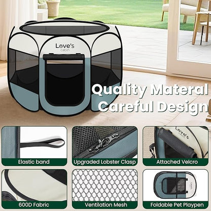 Love's cabin Pet Puppy Dog Playpen, Small Dog Tent Crates Cage Indoor/Outdoor - Image 5