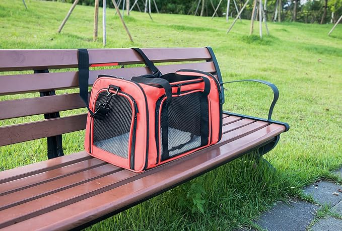 Soft Sided Carrier for Small Medium Cats Dogs, Removable Pad Collapsible Travel - Image 5
