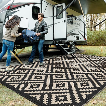 GENIMO Outdoor Rug for Patio Clearance, Reversible Plastic Straw Rugs for RV by GENIMO