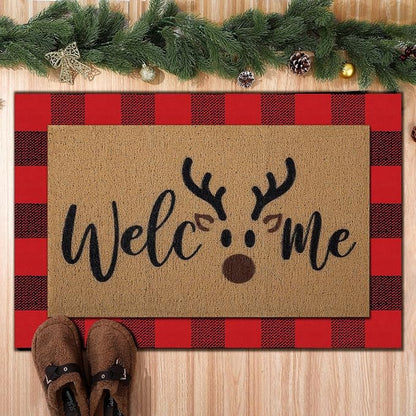 Tinideya 2 Pcs Door Mat Welcome Non Slip Coir Mats Floor Layering Doormats - Image 6