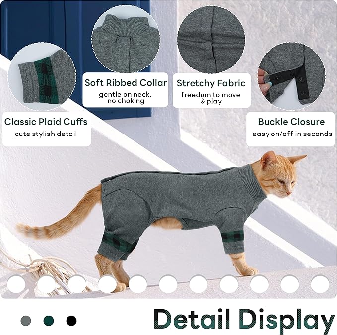 PUMYPOREITY Cat Pajamas, Stretchy 4-Leg Design - Image 2