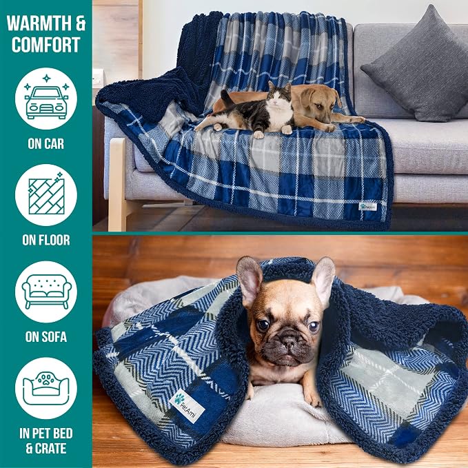 PetAmi Dog Blanket for Bed, XL Pet Blanket Large Dogs, Fleece Furniture Couch - Image 5