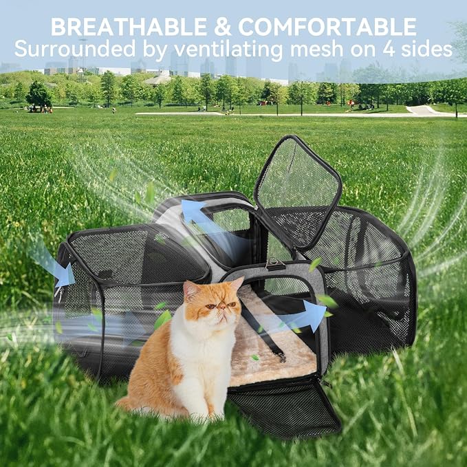 Petsfit 17" x 11" x 11" Airline-Approved Expandable Pet Carrier, 2X Square - Image 9