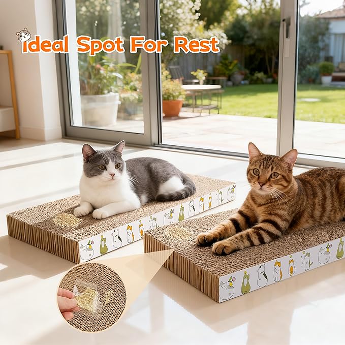 PatiencET Cat Scratching Board 4 Pack, Cardboard Cat Scratcher - Image 6