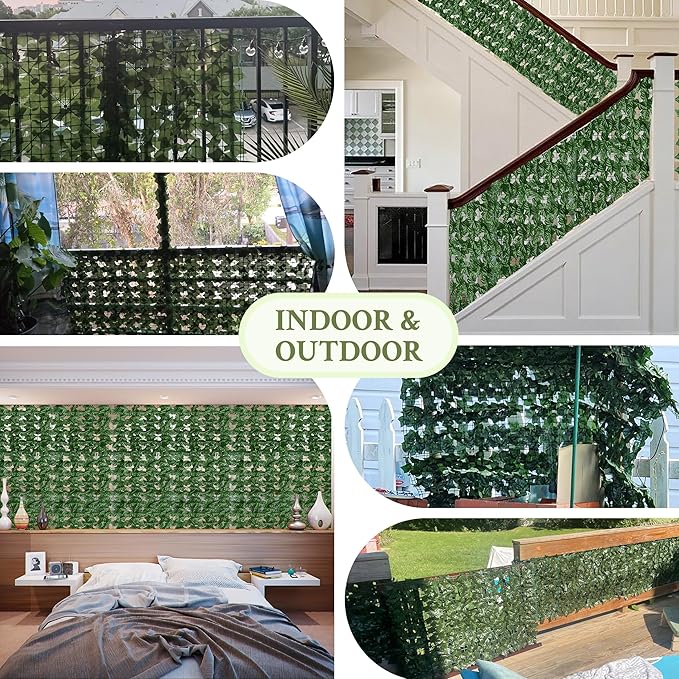 Artificial Ivy Privacy Fence Wall Screen, 40X120 in UV-Anti Faux Greenery - Image 6