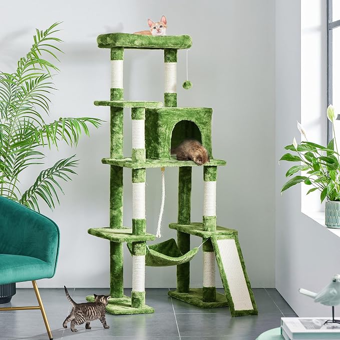Yaheetech Cat Tree Cat Tower, 63in Multi-Level Cat Tree - Image 2