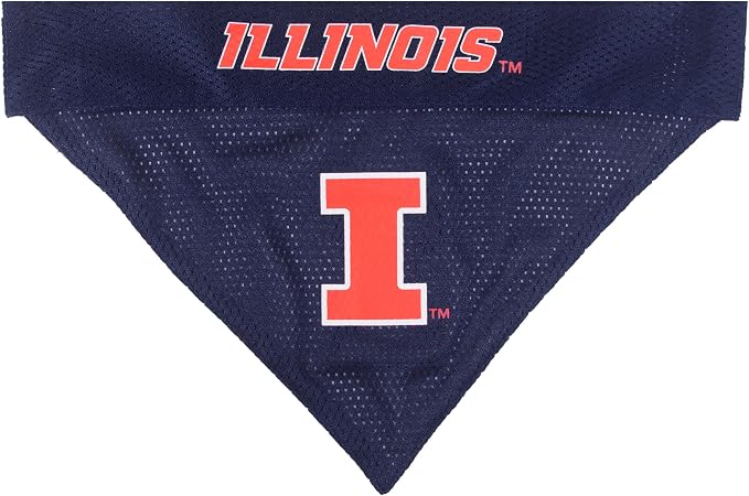 Pets First Collegiate Pet Accessories, Reversible Bandana, Illinois Fighting - Image 3