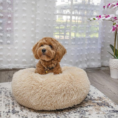 Calming Donut Dogs Beds for Small Dogs Washable, 19inch Fluffy Round Puppy Bed - Image 6