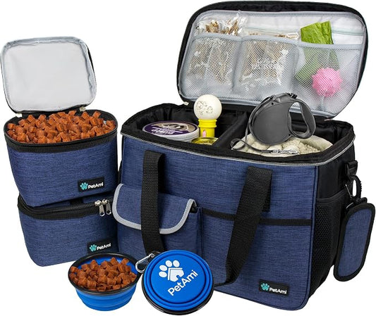 PetAmi Dog Travel Bag, Travel Pet Bag Organizer, Dog Food Travel Bag by PetAmi
