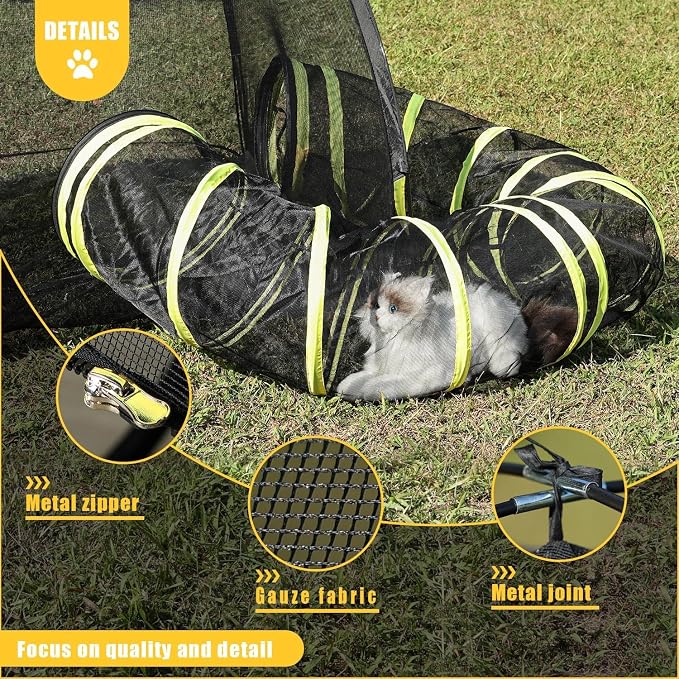 Outdoor Cat Enclosure with Circle Tunnel - Image 5