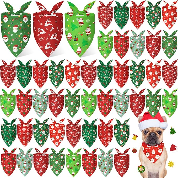 Weewooday 50 Pcs Christmas Bandanas by Weewooday