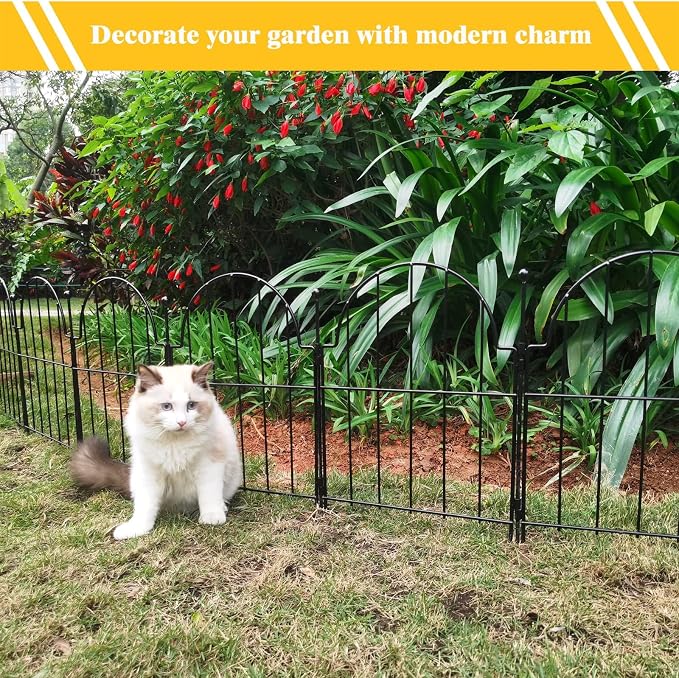 Garden Fence, 22 in x 10.83 ft Arched Rustproof Metal No Dig Fence Garden Fence - Image 9