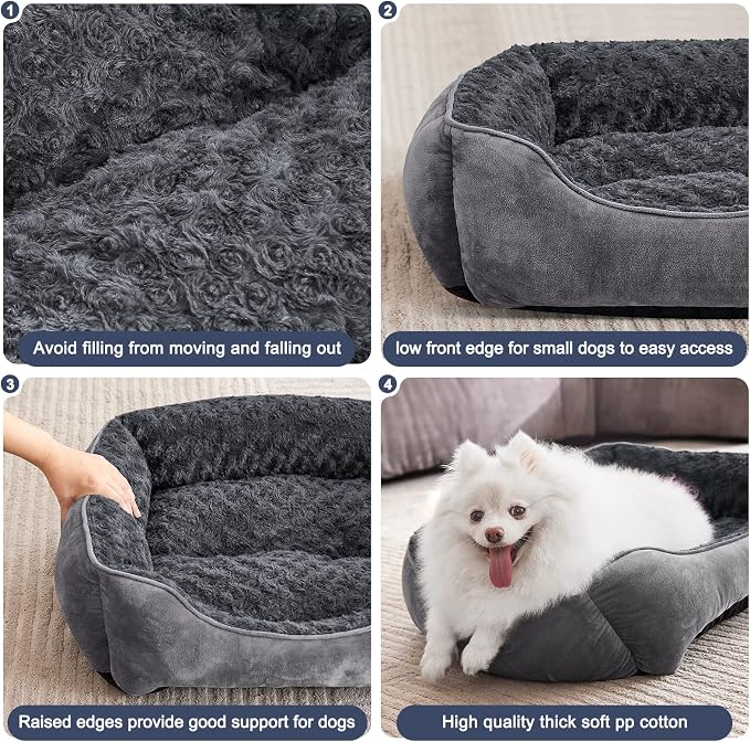 JOEJOY Rectangle Dog Bed for Large Medium Small Dogs - Image 4