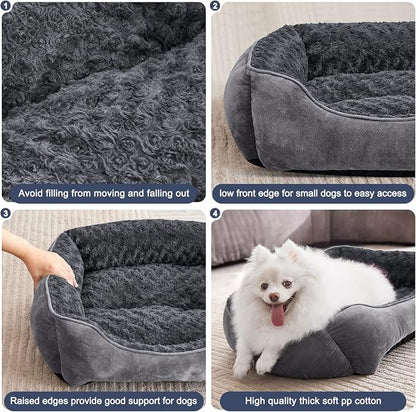 JOEJOY Rectangle Dog Bed for Large Medium Small Dogs - Image 4