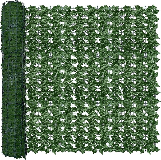 Artificial Fence Privacy Screen: 5FT x 50FT UV-Anti Faux Greenery Backdrop Ivy by ODTORYHOME