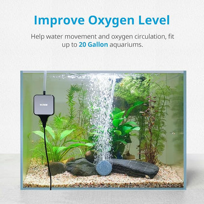 NICREW Nano Silent Aquarium Air Pump Black, Aquarium Aerator - Image 3