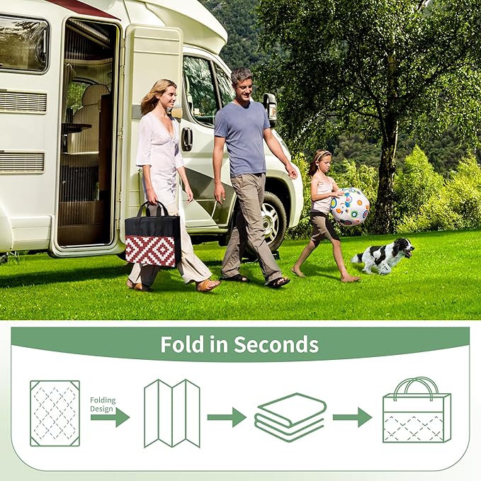 GENIMO Outdoor Rug for Patio Clearance, Lightweight Waterproof RV Camping Mat - Image 7