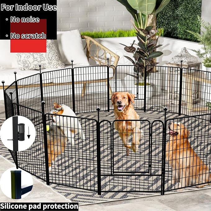 Dog Playpen Outdoor for Medium/Large Dogs 36'' High, 2 Add-On Heavy Duty Dog - Image 2