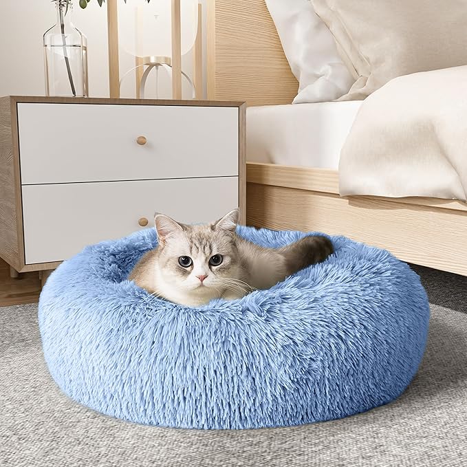 WESTERN HOME WH Calming Dog Bed & Cat Bed, Anti-Anxiety Donut Dog Cuddler Bed by WESTERNHOME