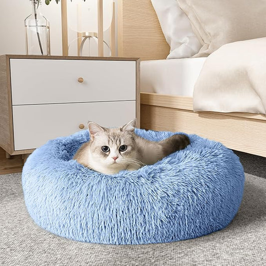 WESTERN HOME WH Calming Dog Bed & Cat Bed, Anti-Anxiety Donut Dog Cuddler Bed by WESTERNHOME