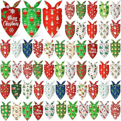 Abbylike 50 Pieces Christmas Dog Bandanas Bulk Xmas Bandanas by Abbylike
