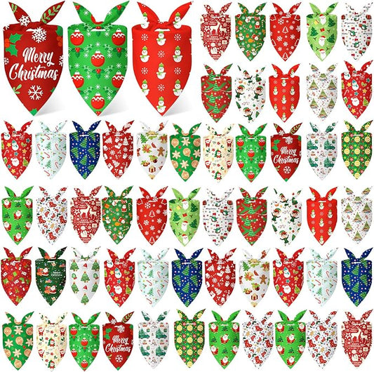 Abbylike 50 Pieces Christmas Dog Bandanas Bulk Xmas Bandanas by Abbylike