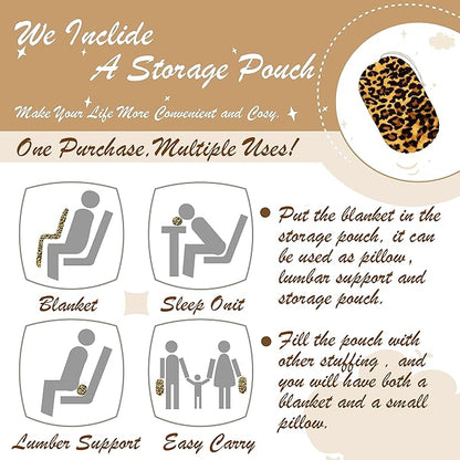 Bnuitland Leopard Print Fleece Flannel Throw Blanket - Image 3