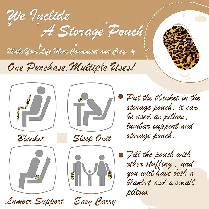 Bnuitland Leopard Print Flannel Twin Size Blanket - Image 3