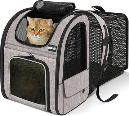 Pecute Cat Backpack Carrier Expandable, Pet Backpack by pecute