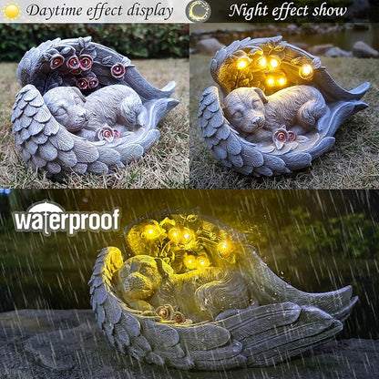 Solar Dog Garden Statues Outdoor Décor- Dog Figurines Solar LED Light Lawn - Image 8