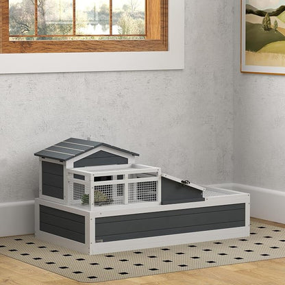 PawHut 3- Room Tortoise House Habitat - Image 2