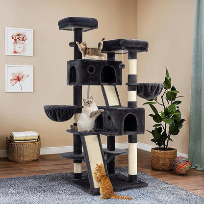 WEEWAY Cat Tree Tower for Indoor Cats, Stand House Condo Cave, Sisal Scratching by WEEWAY