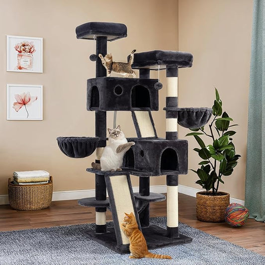 WEEWAY Cat Tree Tower for Indoor Cats, Stand House Condo Cave, Sisal Scratching by WEEWAY