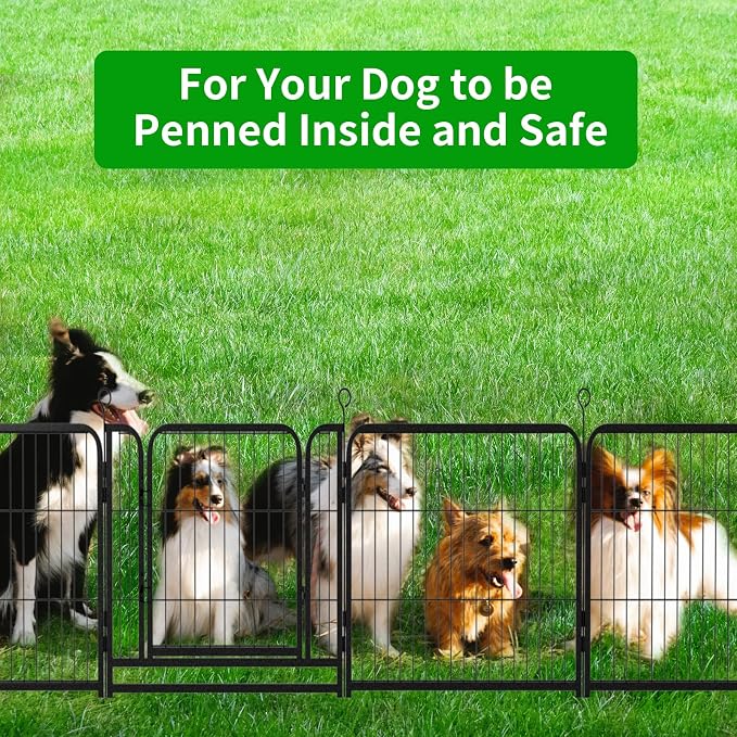 Dog Playpen Outdoor Extra Wide 16 Piece Panels Heavy Duty Dog Fence 24" Height - Image 8