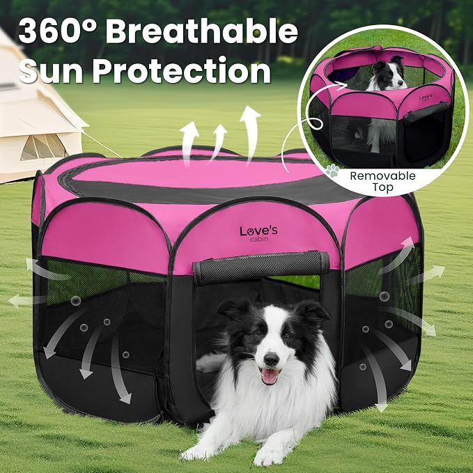 Love's cabin Pet Puppy Dog Playpen, Large Dog Tent Crates Cage Indoor/Outdoor - Image 9