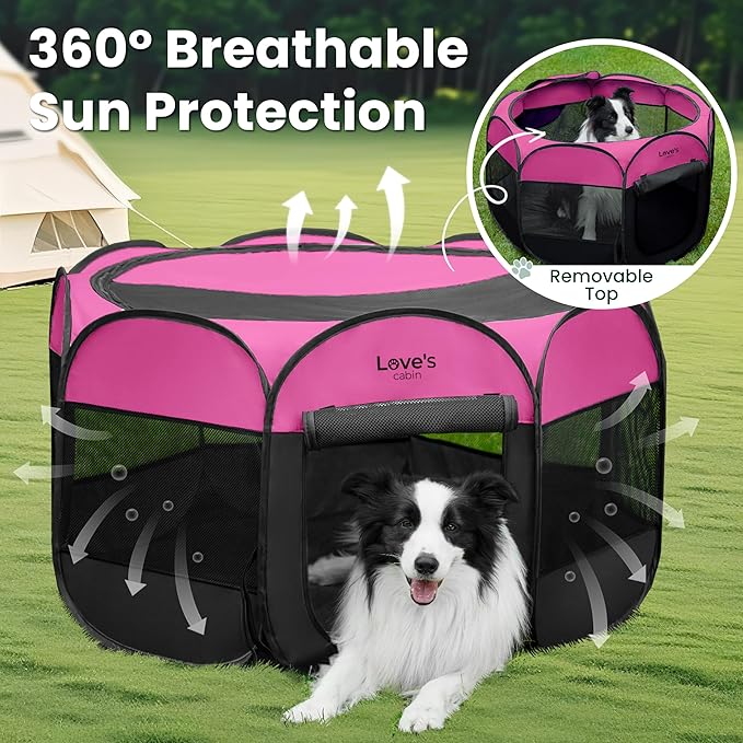 Love's cabin Pet Puppy Dog Playpen, Medium Dog Tent Crates Cage Indoor/Outdoor - Image 9