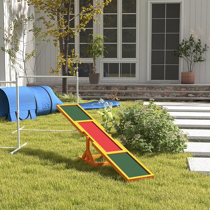 PawHut Wooden Dog Agility Seesaw - Image 9