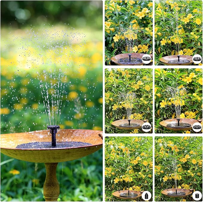 AISITIN 2.5W Solar Bird Bath Fountain Pump, Solar Fountain Pump - Image 5