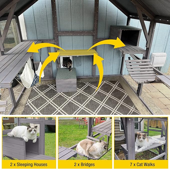 Aivituvin Cat House Outdoor Catio Kitty Enclosure - Image 2